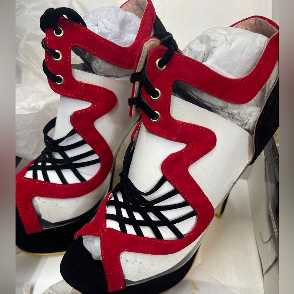 High Heels Women’s Size 9 Stilleto Platform Black And Red clubwear Alba